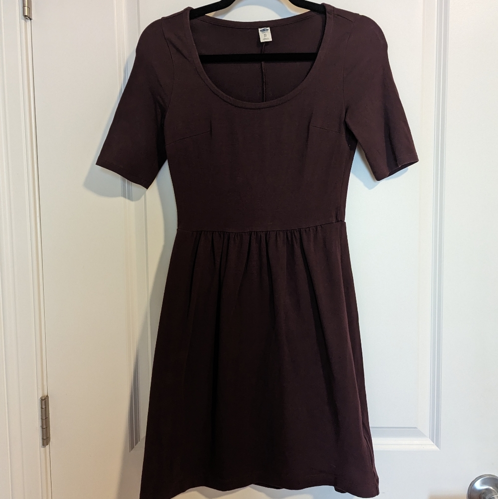 Old navy fit and flare maroon dress